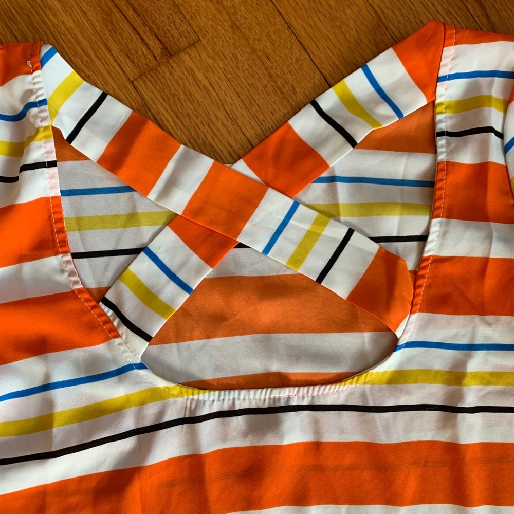 Orange stripped dress